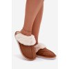 Dámske papuče s kožušinou camel carisse / WIS255223-0 CAMEL (Veľkosť 36.5)