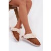 Dámske papuče s kožušinou camel carisse / WIS255223-0 CAMEL (Veľkosť 36.5)