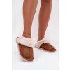 Dámske papuče s kožušinou camel carisse / WIS255223-0 CAMEL (Veľkosť 36.5)