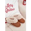 Dámske papuče s kožušinou camel delissa / MD9663-8 CAMEL (Veľkosť 36)