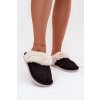 Dámske papuče s kožušinou čierne carisse / WIS255223-0 BLACK (Veľkosť 36.5)