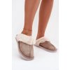 Dámske papuče s kožušinou khaki carisse / WIS255223-0 KHAKI (Veľkosť 36.5)