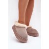 Dámske papuče s kožušinou khaki eveline / WPW255197-7 KHAKI (Veľkosť 36.5)