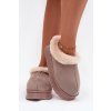 Dámske papuče s kožušinou khaki eveline / WPW255197-7 KHAKI (Veľkosť 36.5)