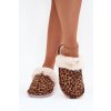 Dámske papuče s kožušinou leopardí vzor aceline / WIS255271-21 LEOPARD (Veľkosť 36.5)