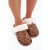 Dámske papuče s kožušinou leopardí vzor aceline / WIS255271-21 LEOPARD (Veľkosť 36.5)