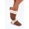 Dámske papuče s kožušinou leopardí vzor aceline / WIS255271-21 LEOPARD (Veľkosť 36.5)