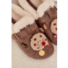 Dámske papuče s ozdobami a remienkom zateplené kožušinou hnedé thalora / WCT255273-13 BROWN (Veľkosť 36)