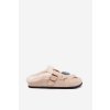 Dámske papuče s ozdobami a sponou zateplené kožušinou béžove thalora / WCT255273-7 BEIGE (Veľkosť 36)