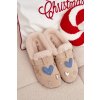 Dámske papuče s ozdobami a sponou zateplené kožušinou béžove thalora / WCT255273-7 BEIGE (Veľkosť 36)