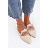 Dámské papuče s ozdobou Béžové Katrine (Veľkosť 36)