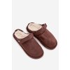 Dámské papuče s páskem Vyhřívané s kožešinkou Čokoládové Rilena (Veľkosť 36)