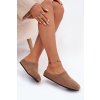 Dámske papuče z eco semišu khaki kalvess / WCT255300-7 KHAKI (Veľkosť 36)