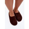 Dámske papuče z eko semišu čokoládovo hnedé kalvess / WCT255300-13 COFFEE (Veľkosť 36)