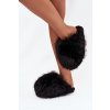 Kožešinové dámské papuče černé Iseline (Veľkosť 36)