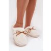 Kožušinové bačkory s mašľou ecru minella / WPW255171-0 BEIGE (Veľkosť 36.5)