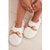 Kožušinové bačkory s mašľou ecru minella / WPW255171-0 BEIGE (Veľkosť 36.5)