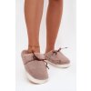 Kožušinové papuče s mašľou khaki minella / WPW255171-0 KHAKI (Veľkosť 36.5)