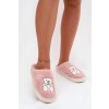 Kožušinové papuče s medvedem ružové noralie / WPW255168-0 PINK (Veľkosť 36.5)