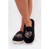Kožušinové papuče se srdci čierne amandra / WPW255169-0 BLACK (Veľkosť 36.5)