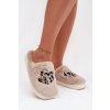 Kožušinové papuče se srdíčky béžove amandra / WPW255169-0 KHAKI (Veľkosť 36.5)
