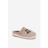 Kožušinové papuče se srdíčky béžove amandra / WPW255169-0 KHAKI (Veľkosť 36.5)