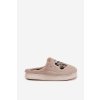 Kožušinové papuče se srdíčky béžove amandra / WPW255169-0 KHAKI (Veľkosť 36.5)