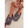 Kožušinové papuče se srdíčky šedé amandra / WPW255169-0 GREY (Veľkosť 36.5)