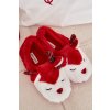 Vánoční Dámske papuče s motivem soba kožené červené orsella / MD9693 RED (Veľkosť 38)