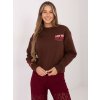 Dámska tmavo-hnedá športová mikina s podtlačou D10608BC02568J (Farba Tmavo-hnedá, Veľkosť L)