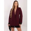 Dámske sako farba Bordová kód IT-MA-FL9916-1.07P (Farba Bordová, Veľkosť ONE SIZE)