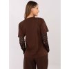 Dámska blúzka s čipkou hnedá MI-BZ-4227.61 (Farba Hnedá, Veľkosť ONE SIZE)