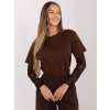 Dámska blúzka s čipkou hnedá MI-BZ-4227.61 (Farba Hnedá, Veľkosť ONE SIZE)
