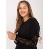 Dámska blúzka s čipkou čierna MI-BZ-4227.61 (Farba Čierna, Veľkosť ONE SIZE)