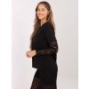 Dámska blúzka s čipkou čierna MI-BZ-4227.61 (Farba Čierna, Veľkosť ONE SIZE)