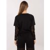 Dámska blúzka s čipkou čierna MI-BZ-4227.61 (Farba Čierna, Veľkosť ONE SIZE)