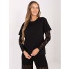 Dámska blúzka s čipkou čierna MI-BZ-4227.61 (Farba Čierna, Veľkosť ONE SIZE)