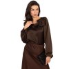 Dámska blúzka formálny štýl tmavo-hnedá MI-BZ-M778.60 (Farba Tmavo-hnedá, Veľkosť ONE SIZE)