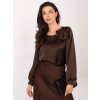 Dámska blúzka formálny štýl tmavo-hnedá MI-BZ-M778.60 (Farba Tmavo-hnedá, Veľkosť ONE SIZE)