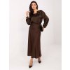 Dámska blúzka formálny štýl tmavo-hnedá MI-BZ-M778.60 (Farba Tmavo-hnedá, Veľkosť ONE SIZE)