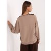 Dámska tmavo-béžová športová mikina bez kapucne RV-BL-A940.60 (Farba Tmavo-béžová, Veľkosť ONE SIZE)