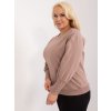 Dámska blúzka plus size tmavo-béžová RV-BZ-9227.33X (Farba Tmavo-béžová, Veľkosť ONE SIZE)