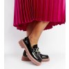Čierne kožené mokasíny GOE LL2N4039 LL2N4039 BLACK/PINK 38 - GM (Veľkosť 37)