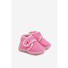 Detské papuče na suchý zips s pruhy ružové lavelle / KFW255112-0 FUCHSIA (Veľkosť 18)