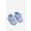 Detské papuče na suchý zips s pruhy modré lavelle / KFW255112-0 L.BLUE (Veľkosť 18)