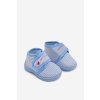 Detské papuče na suchý zips s pruhy modré lavelle / KFW255112-0 L.BLUE (Veľkosť 18)