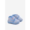 Detské papuče na suchý zips s pruhy modré lavelle / KFW255112-0 L.BLUE (Veľkosť 18)