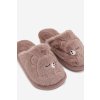 Detské papuče s chlupatým tmavo béžovým norene / KIS255279-0 COFFEE (Veľkosť 30)