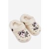 Penové Detské papuče s vyhřívaným kožúškom s prackami krémové cerelle / PP7589 CREAM (Veľkosť 24)