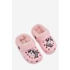 Penové Detské přezůvky zateplené s kožušinou s připínáky ružové cerelle / PP7589 L.PINK (Veľkosť 26)